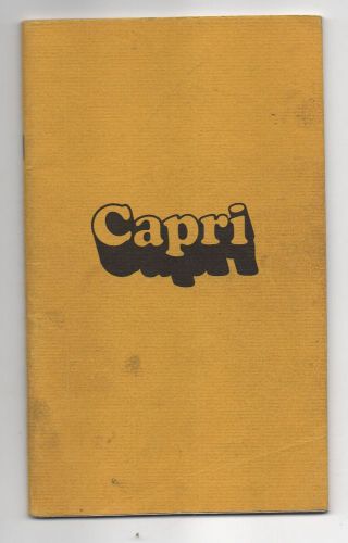 Original  1974  mercury capri owner&#039;s guide / manual