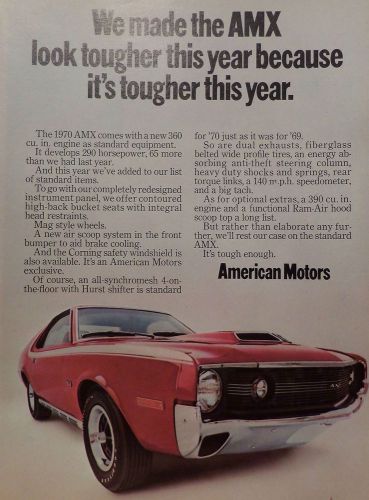 1970 amc amx-ad/picture/print 65 66 67 68 69 javelin ram air 390 360 4 speed