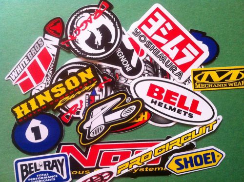 20 pc shoei/hinson/yoshimura motocross stickers/decals atv atc off road
