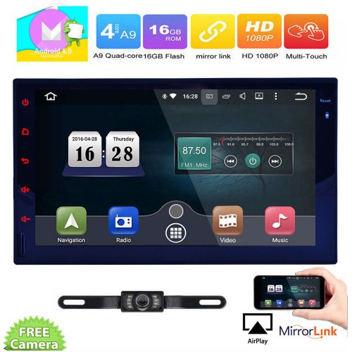 Android 6.0 double 2 din car stereo radio gps wifi 3g obd 7&#039;&#039; hd airplay bt wifi