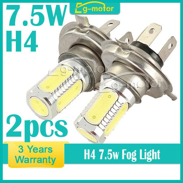 H4 7.5w car drl led white 12v day runing trun driving head light bulb lamp x2