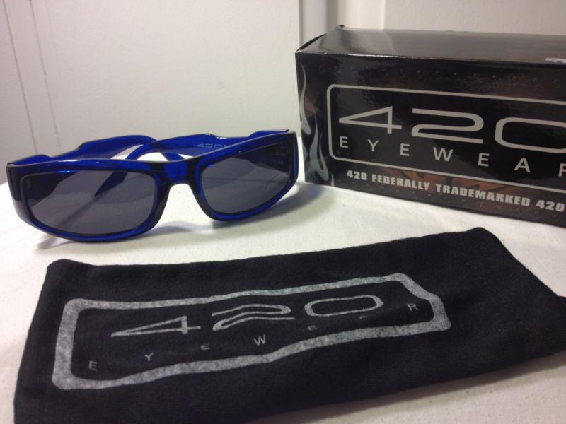 New 420 eyewear blue raptor sunglasses eyeglasses polycarb lenses uv protect