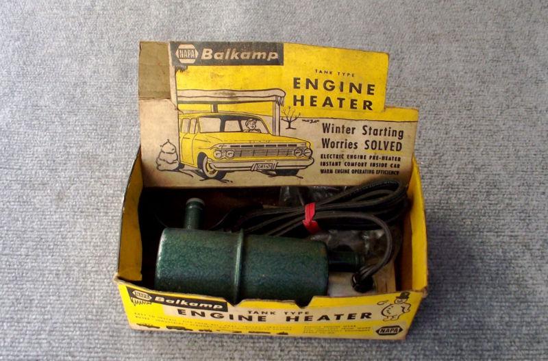 Vintage (1961?) cold weather engine heater nos! complete! balkamp