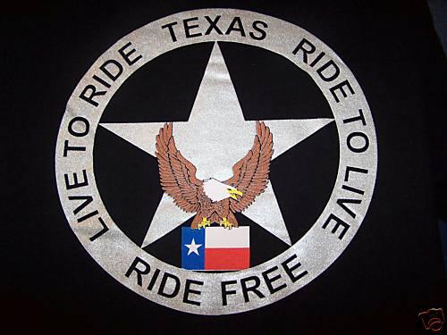 #t1 motorcycle t-shirt texas live to ride size= s  or m