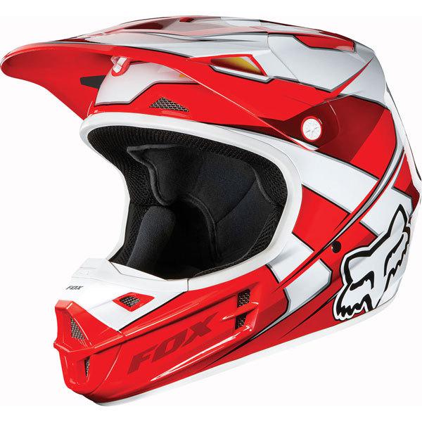 Red s fox racing v1 race helmet 2013 model