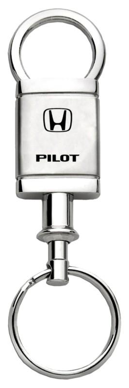 Honda pilot satin-chrome keychain / key fob engraved in usa genuine