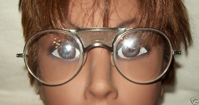 Antique vintage bausch lomb safety mesh glasses steampunk motorcycle aviator old