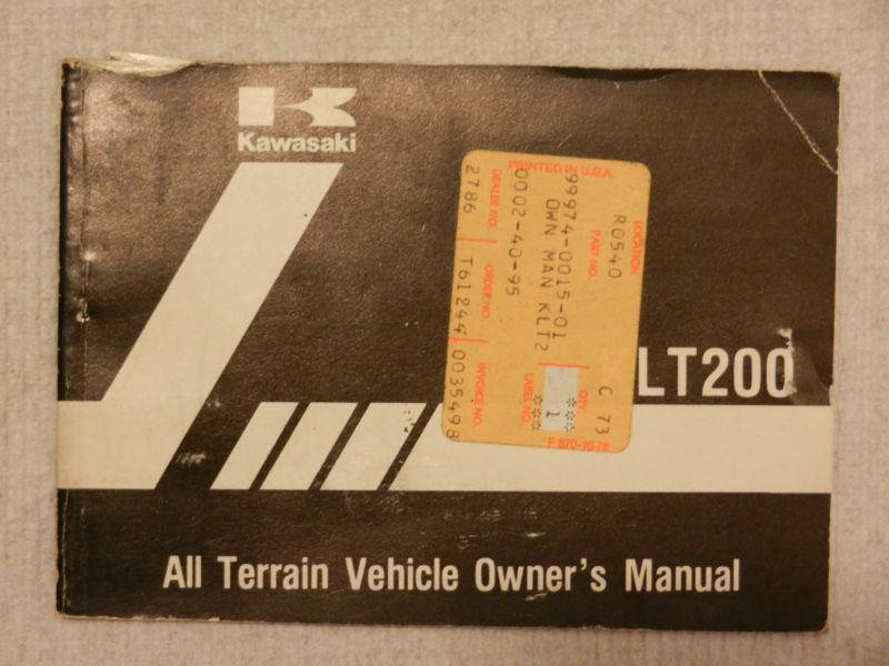 Owner's manual – 1983 klt200 (klt200-b1) - kawasaki – 99974-0015-01 - new