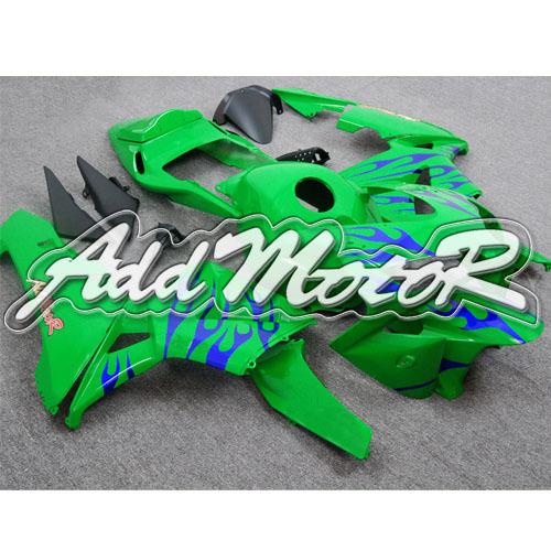 Injection molded fit 2003 2004 cbr600rr 03 04 blue flames green fairing 63n37