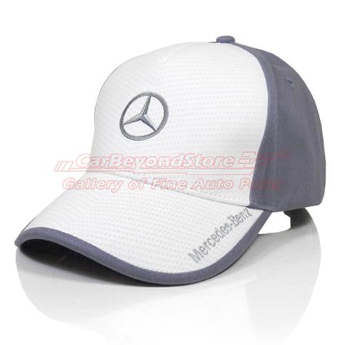 Mercedes-benz white grey brushed cotton baseball cap, baseball hat, genuine item