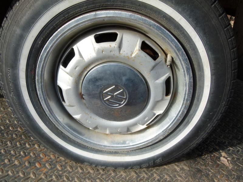 Set of 4 steel wheels / trim rings/ caps oem mk1 vw volkswagen 4x100 13 in