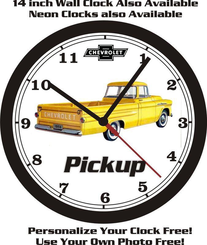 1958 chevrolet pickup wall clock-free us ship!