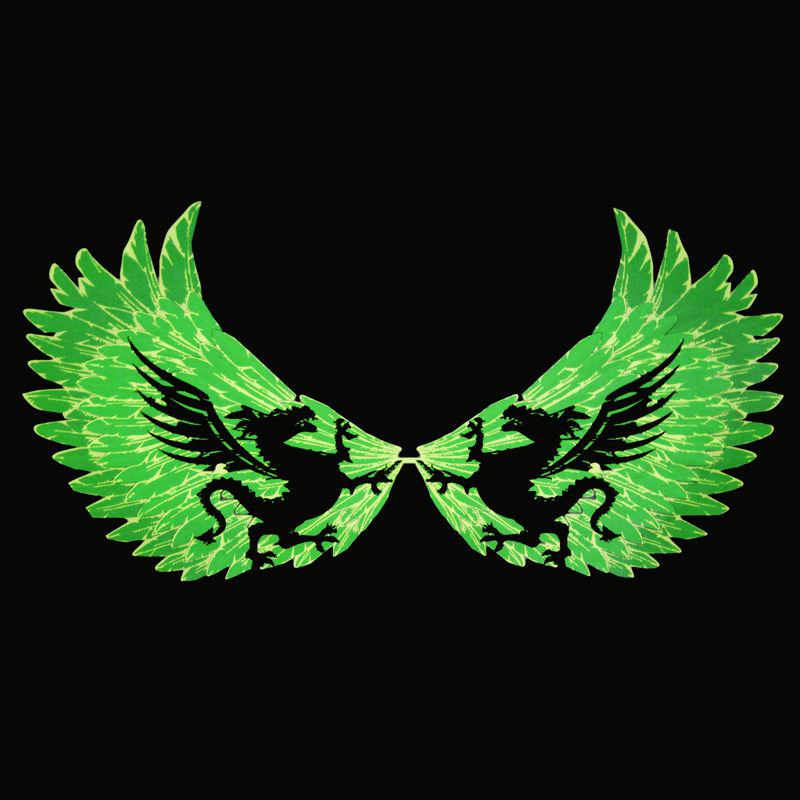 60*30 green wings car sticker music rhythm led flash light lamp sound equalizer