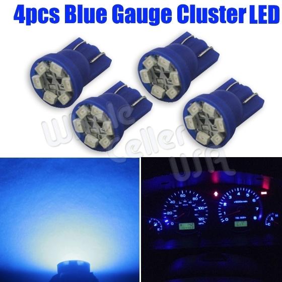 4 ultra blue t10 wedge gauge intrusmental cluster speedo 6-smd led light bulb us