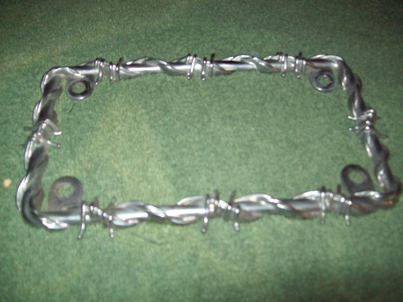Barbed wire motorcycle license plate frame**