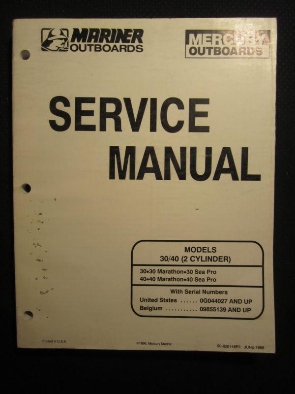 Mercury mariner outboard service repair shop manual 30 40 hp 2-cylinder 1996
