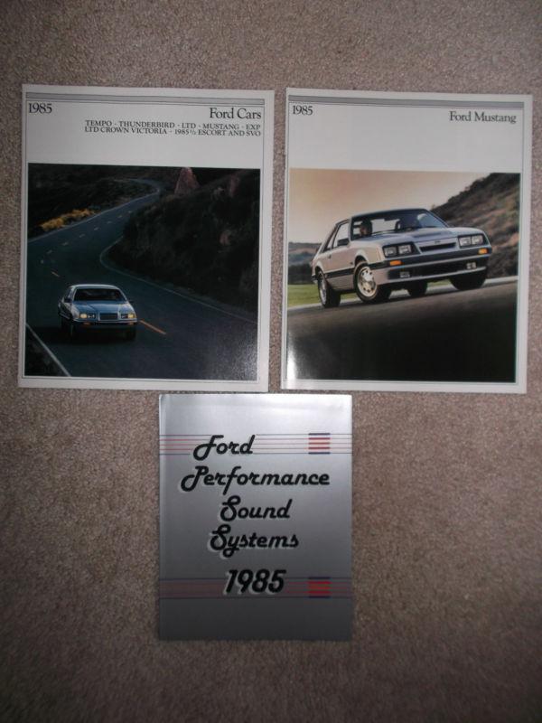 1985 ford mustang gt lx convertible svo dealer sales brochure catalog set oem 