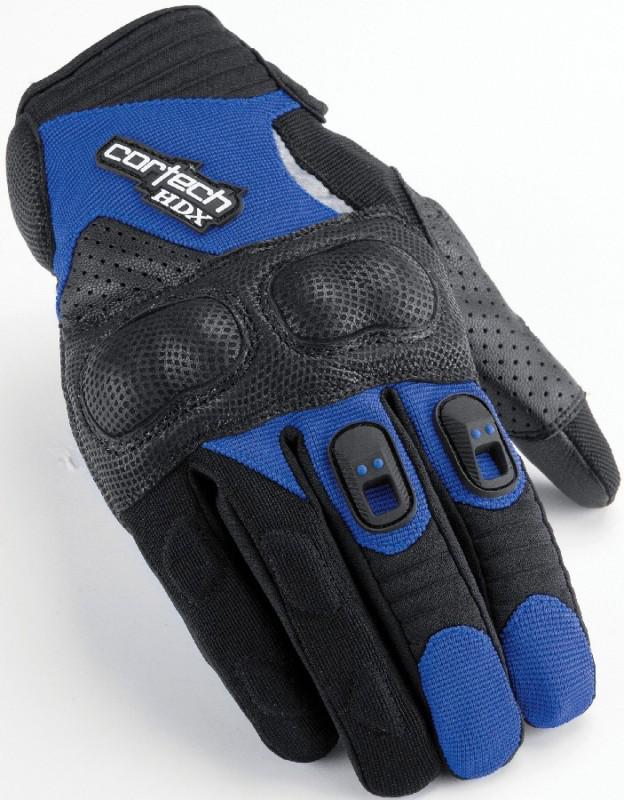 Cortech hdx 2 blue xs textile leather motorcycle riding gloves extra small