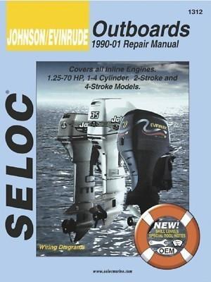 Repair manual johnson evinrude 1.25-70 hp (1990-2001), seloc 1312
