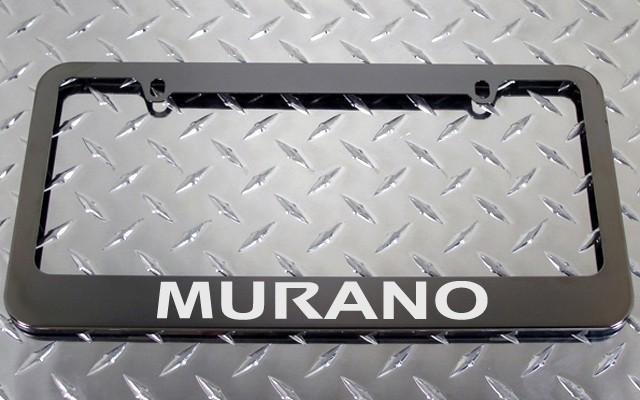 1 brand new nissan murano gunmetal license plate frame +screw caps