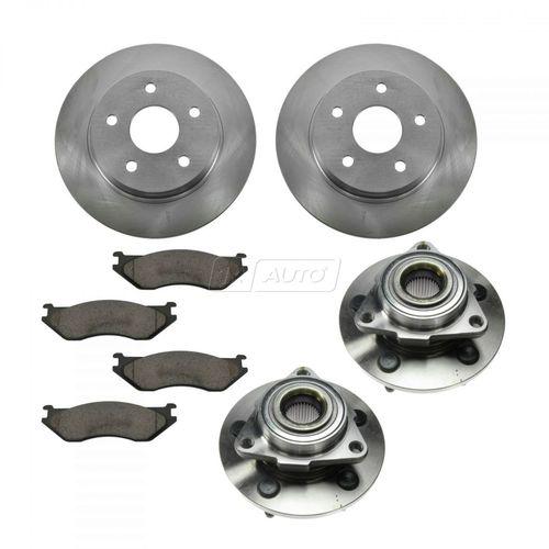 Wheel hub ceramic brake pad rotor front kit for 02-05 dodge ram 1500 rwal new