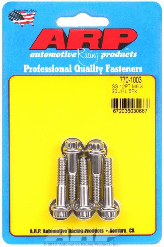 Arp bolts 12-point head stainless 300 polished 6mmx1.00 rh thread 30mm uhlof5