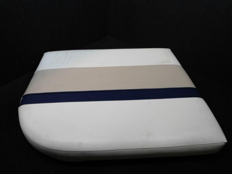 Pontoon boat cushion blue/white/beige furniture 29.5"x24"x4" (stock #ks-45)
