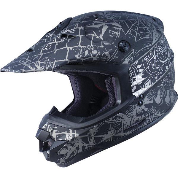 Flat black/silver xl gmax gm76x street life helmet