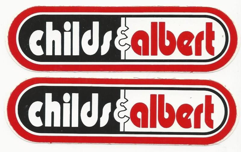 2 x childs & albert racing decals sticker 4-1/2 inches long size new 