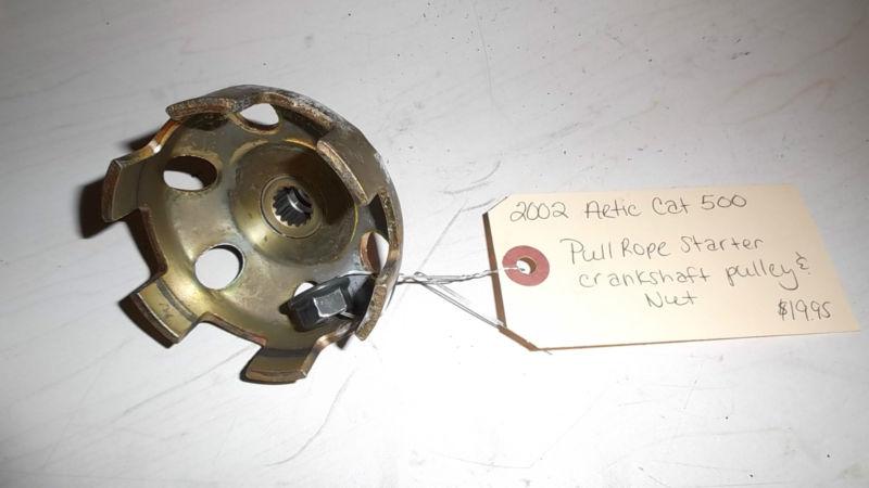 Artic cat 500 pull rope starter crankshaft pulley & nut (aa5)