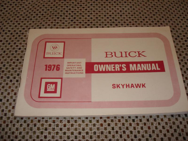 1976 buick owners manual original glovebox book skyhawk