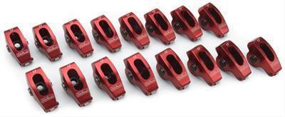 Edelbrock rocker arms full roller aluminum red 1.7 ratio for use w/ 7/16"