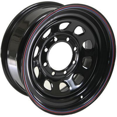 Cragar black steel d window wheels 17"x8" 8x6.5" bc set of 5