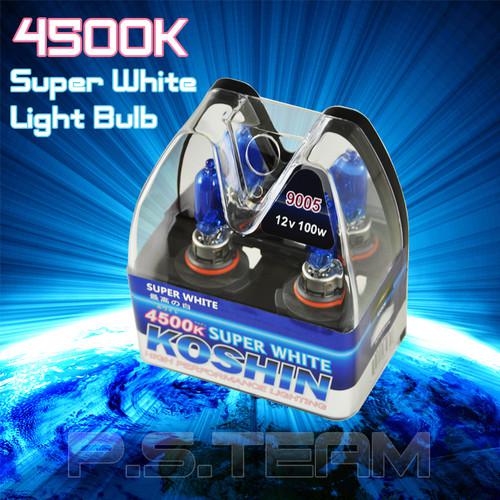 4500k super white 12v 100w 9005 hb3 halogen xenon light bulb pair replacement