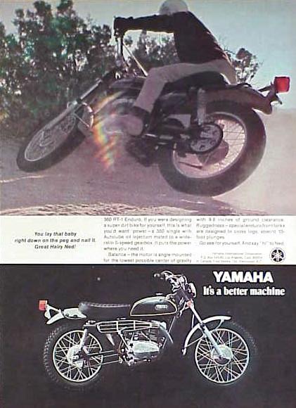 1970 yamaha 360 rt-1 enduro  original old ad  c my store 4more  5+= free ship