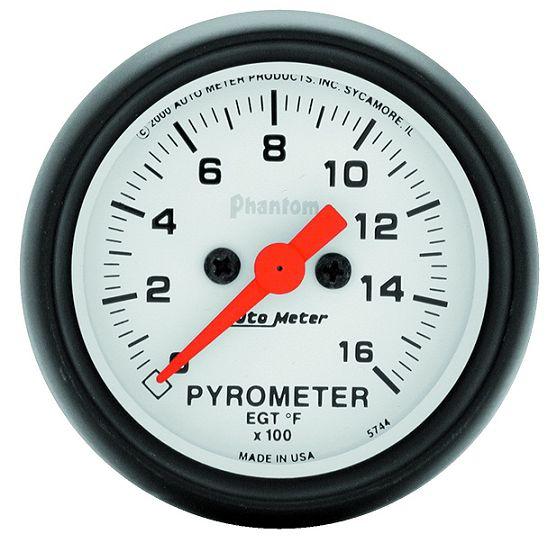 Auto meter 5744 phantom 2 1/16" electric pyrometer gauge kit 0-1600˚f