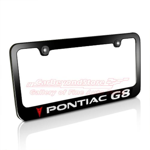 Pontiac g8 black metal license plate frame, licensed product + free gift 