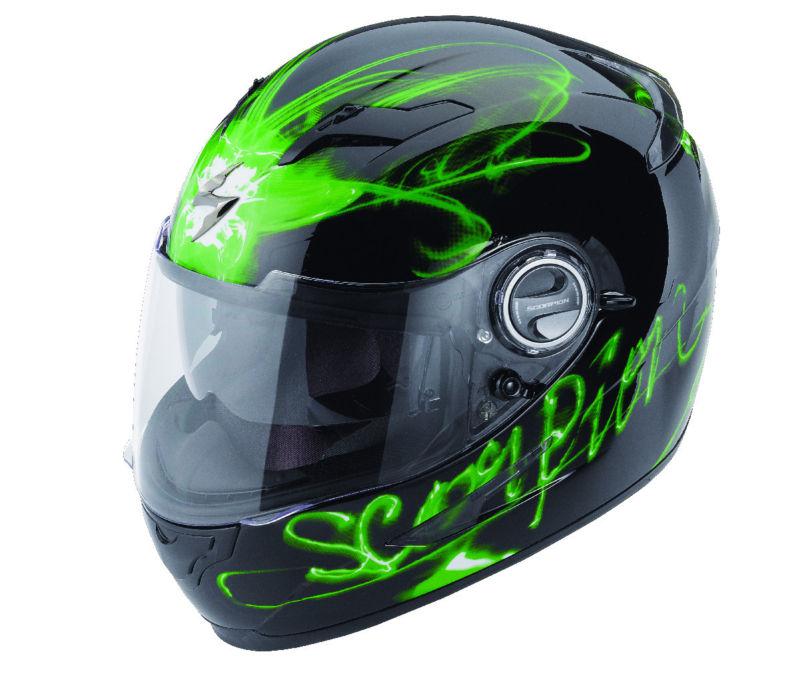 Scorpion exo-500 ardent green xs motorcycle helmet full face extra small