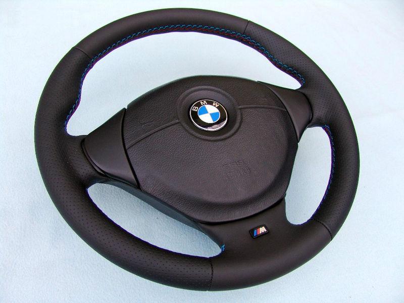 Bmw m technic sports steering wheel with airbag, e36 m3, new leather