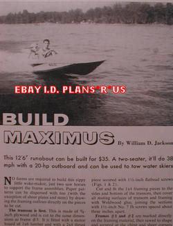 Maximus runabout boat plans two seater