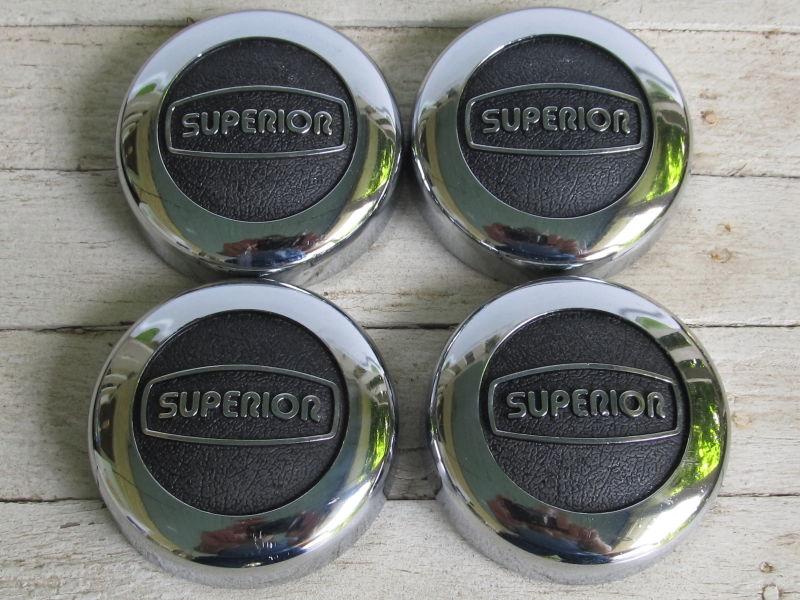 Nos 1970's 80's vintage superior wheels chrome center hub caps 15" t1a