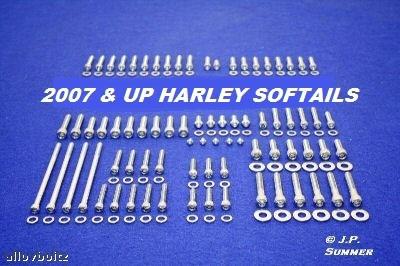 2007-2013 harley softail polished stainless engine/ transmission bolt set kit