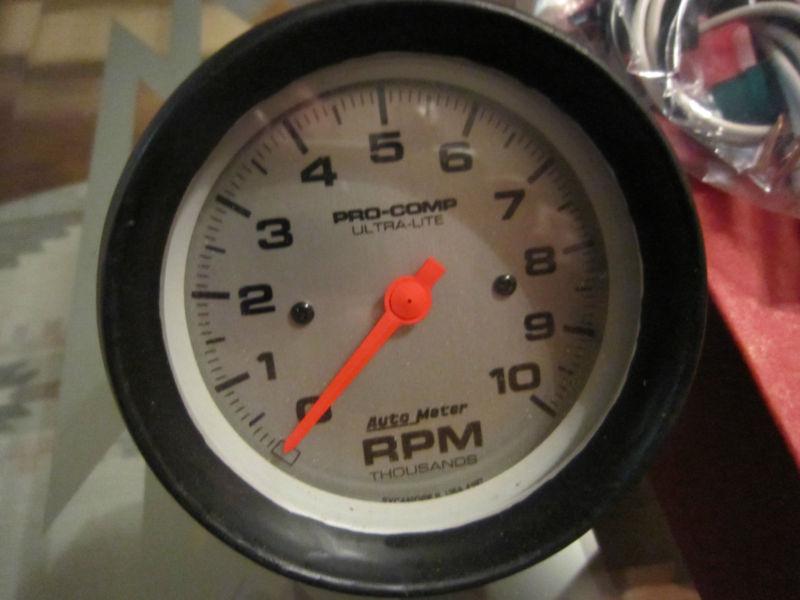 Auto meter gauge 3 3/8 ultra lite analog tachometer 4497 0-10000 rpm