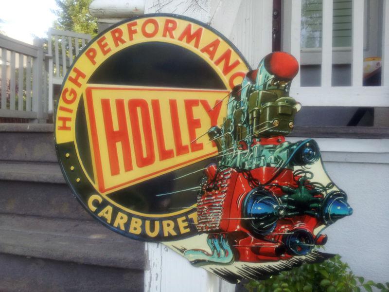 Holley carburetor advertising sign vintage look chevy ford dodge garage rat rod