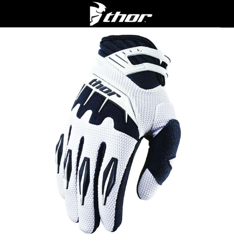 Thor spectrum white black dirt bike gloves motocross mx atv 2014