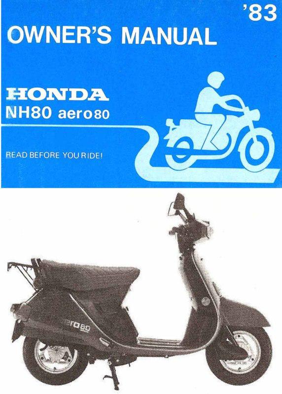 1983 honda aero 80 nh80 motor scooter owners manual -aero 80 nh80-honda-aero 80 