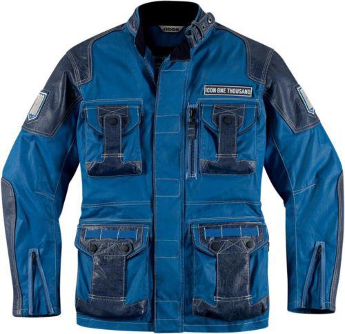 Icon one thousand beltway motorcycle jacket blue large 2820-2522
