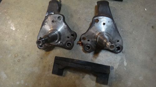 73-76 set(2) front mopar a-body  disc spindles (2) brake caliper mount brackets