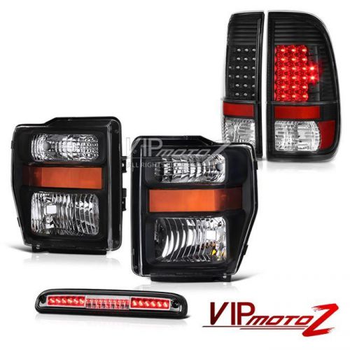 08-10 ford f350 left right headlights signal tail lights high stop led chrome