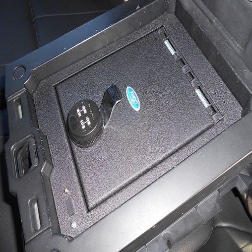 Console vault gun safe for 2015-2016 ford expedition w/4-digit keyless combo
